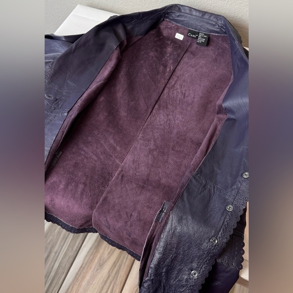 Cami Genuine Leather Jacket Size‎ 14 Purple Scallop Western Style Vintage - Picture 6 of 6